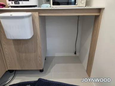 영주 상가 로봇청소기장 리폼 후기 모바 S70 Ultra Roller 직배수형에 맞춰 하부장을 정리한 현장 · 현장 사진
