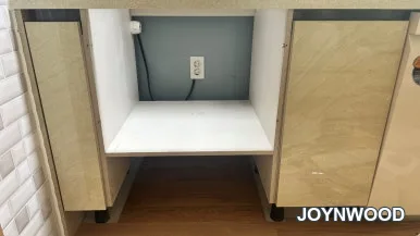 예천 오븐 밑의 공간을 로봇청소기 장으로! · 현장 사진